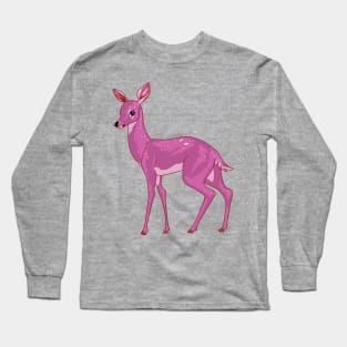 Pink Deer Pattern 1 Long Sleeve T-Shirt